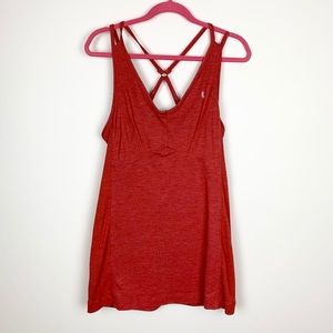 Lole Red Athletic Built-in Bra Cross Back Tank Top